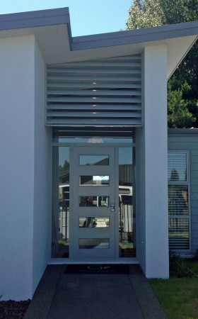 louvres shading entry to home