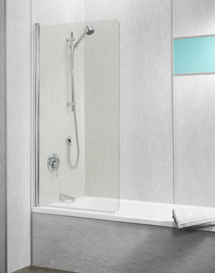 shower and bath combo with glass door